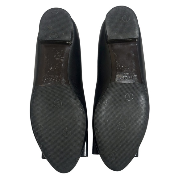 A. Testoni Signature Logo Italian Leather Ballet Flats Black Women’s 6US/36.5IT - Picture 6 of 8